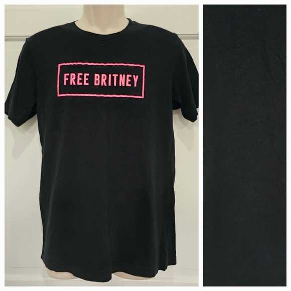FREE BRITNEY Short Sleeve Crew Neck T-Shirt Black Size M - Picture 1 of 6